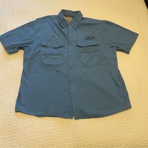 Eddie Bauer Men's Casual Blue Button Down‎ Shirt